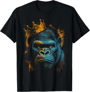 Gorilla King Tee Alpha Funny Ape Wildlife Graphic Tees T-Shirt