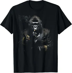 Gorilla Smoke Graphic Tees Men Women Boys Girls T-Shirt
