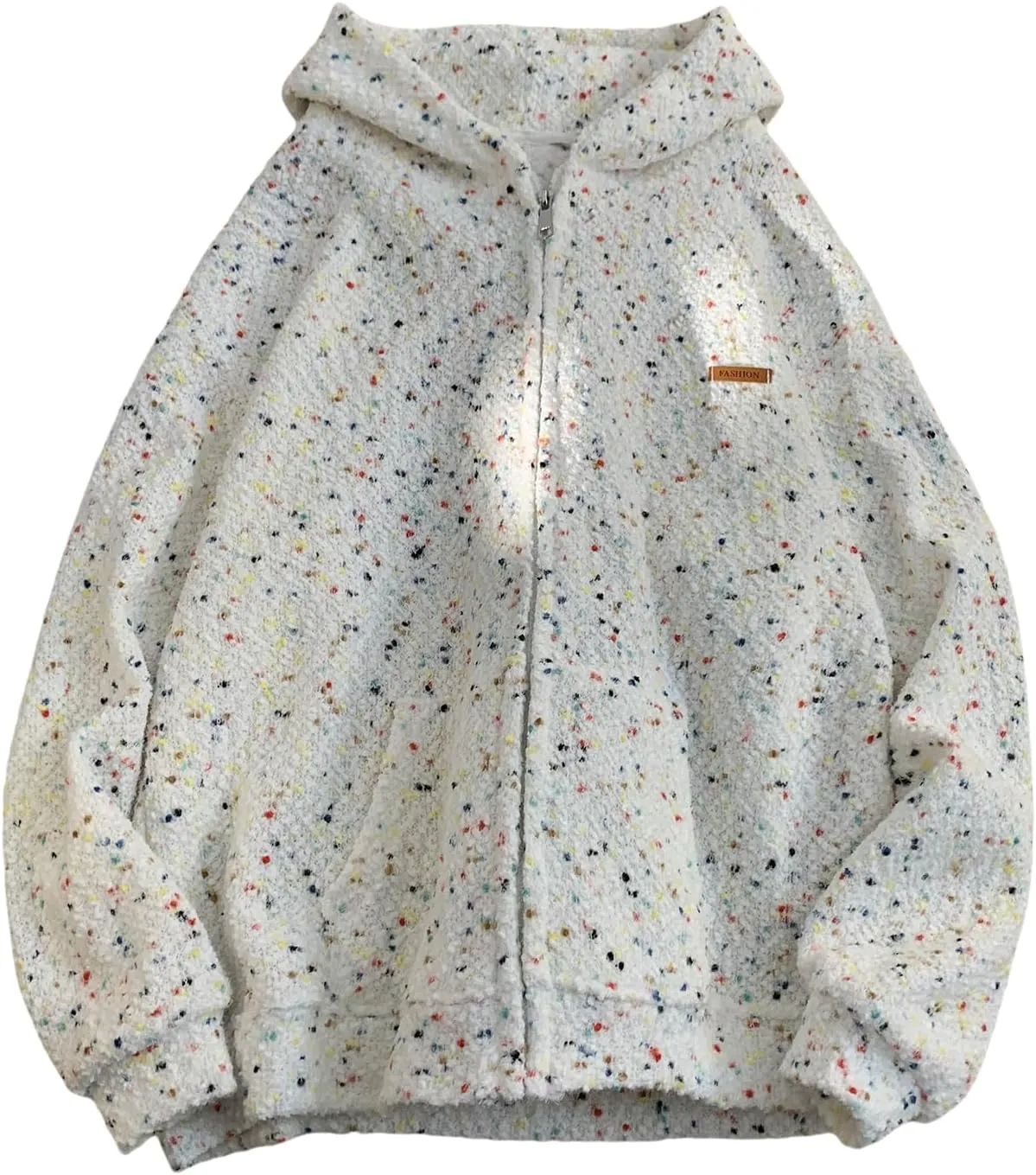 GURUNVANI Men Oversized Zip Up Hoodies Jackets Multicolor Lightweight Cardigan Sweaters