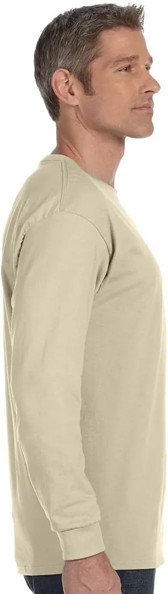 Hanes Essentials Men's Long Sleeve T-Shirt Pack, Men's Long Sleeve Tees, Crewneck Cotton T-Shirts, 4-Pack