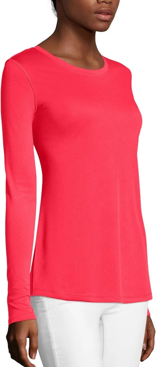 Hanes Women's Cool DRI Long Sleeve Performance T-Shirt, Moisture-Wicking Tee, 40  UPF Protection, 1 or 4 Pack