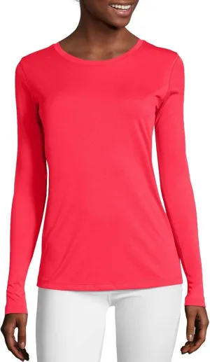Hanes Women's Cool DRI Long Sleeve Performance T-Shirt, Moisture-Wicking Tee, 40  UPF Protection, 1 or 4 Pack