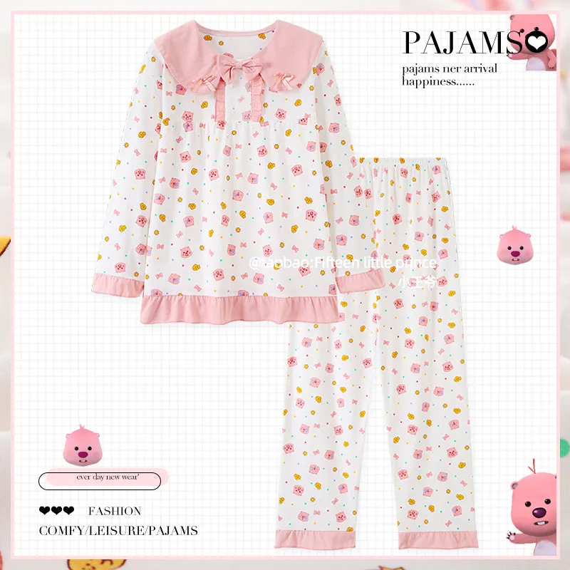 Hellokitty Pajamas Spring and Autumn Pure Cotton Long-sleeved Pajamas