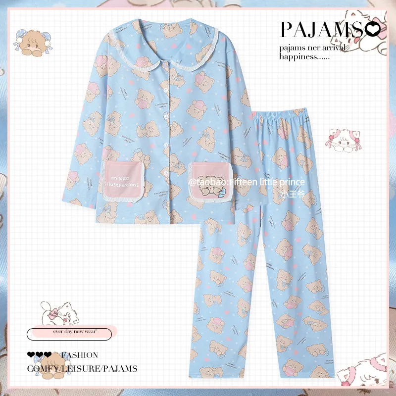 Hellokitty Pajamas Spring and Autumn Pure Cotton Long-sleeved Pajamas
