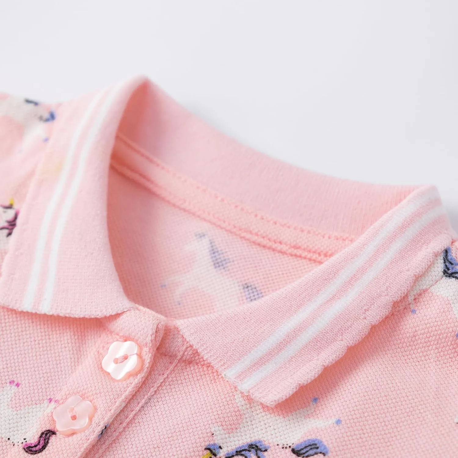 HILEELANG Girl Easter Polo Dress Short Sleeve Cotton Casual Button Closure School Playwear Ruffle Dresses