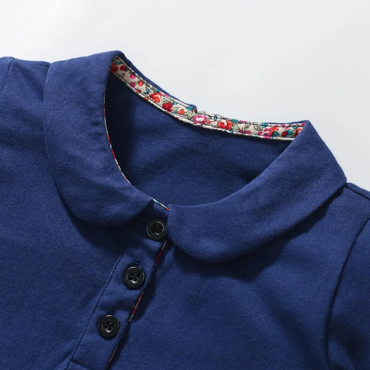 HILEELANG Girl Easter Polo Dress Short Sleeve Cotton Casual Button Closure School Playwear Ruffle Dresses