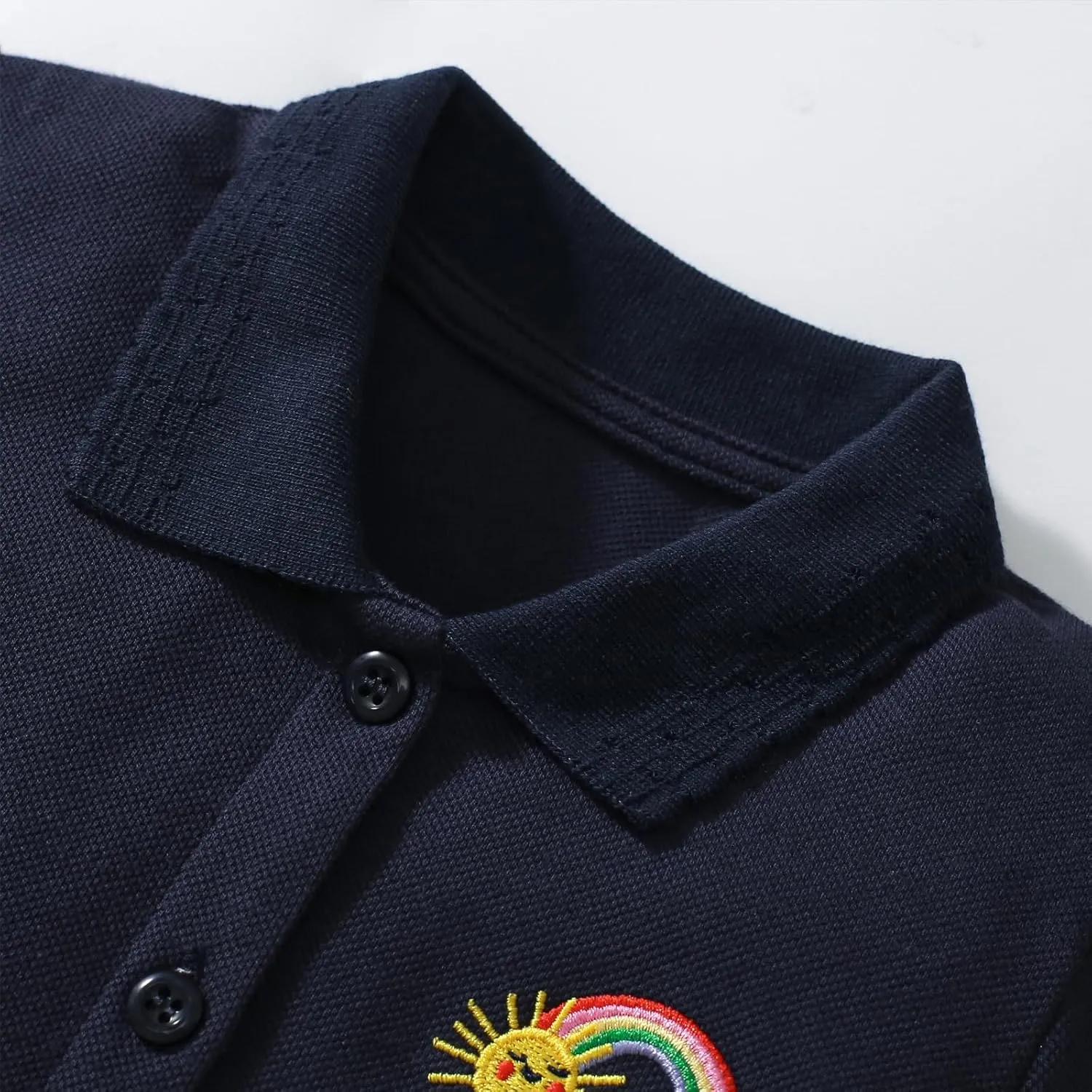 HILEELANG Girl Easter Polo Dress Short Sleeve Cotton Casual Button Closure School Playwear Ruffle Dresses
