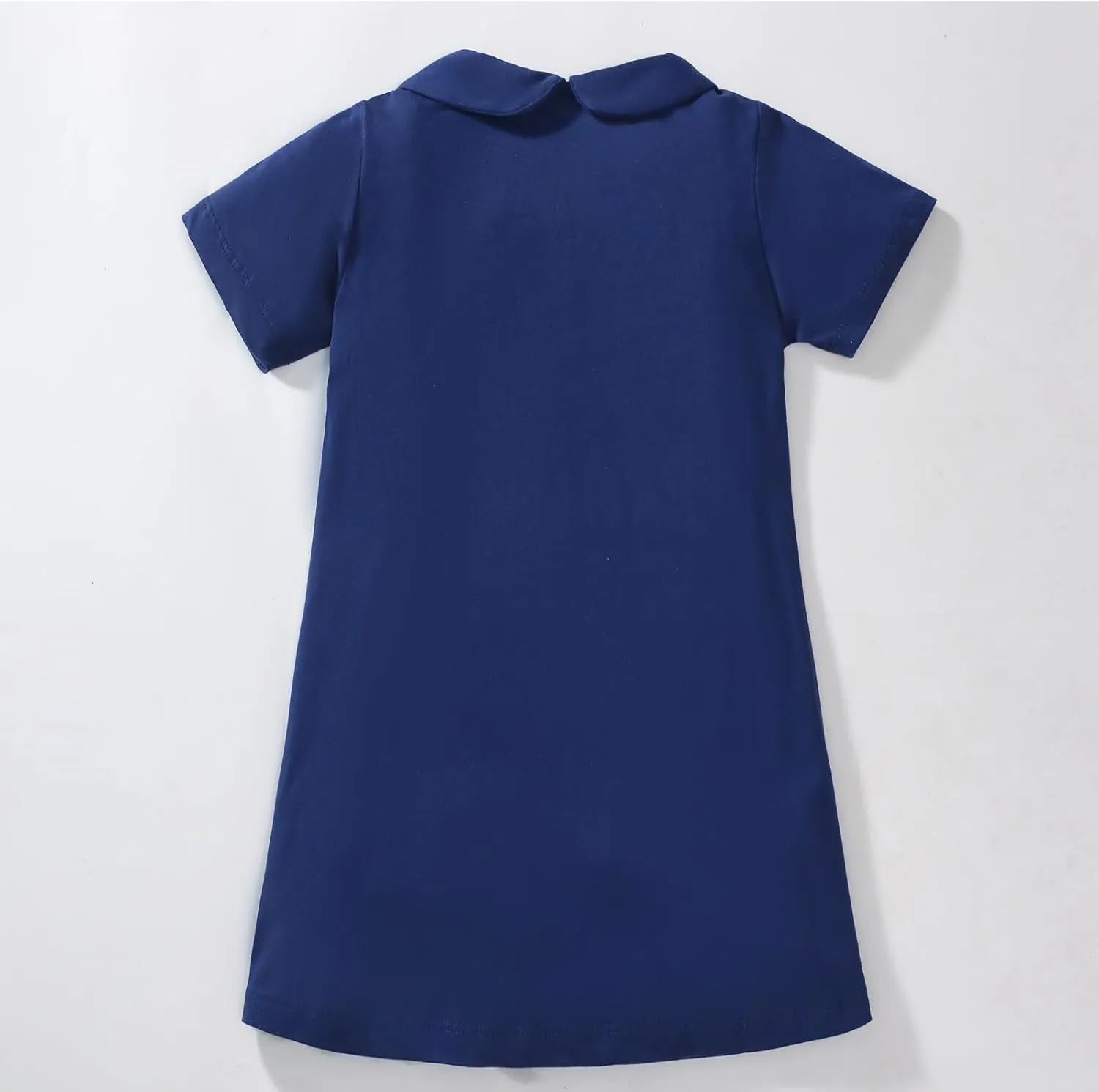 HILEELANG Girl Easter Polo Dress Short Sleeve Cotton Casual Button Closure School Playwear Ruffle Dresses