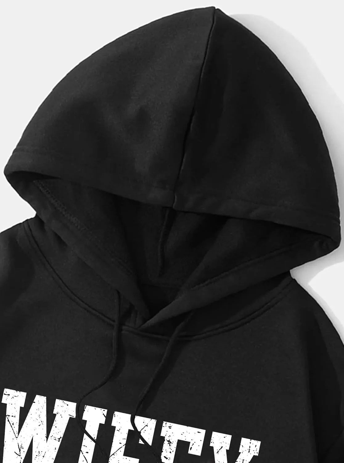 Hilinker Womens Graphic Long Sleeve Cropped Hoodies Drawstring Hooded Sweatshirt