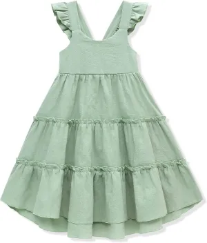 Hipea Toddler Baby Girls' Dresses Outfits Sleeveless Backless Colour Block Dress Kids Casual Beach Dresses