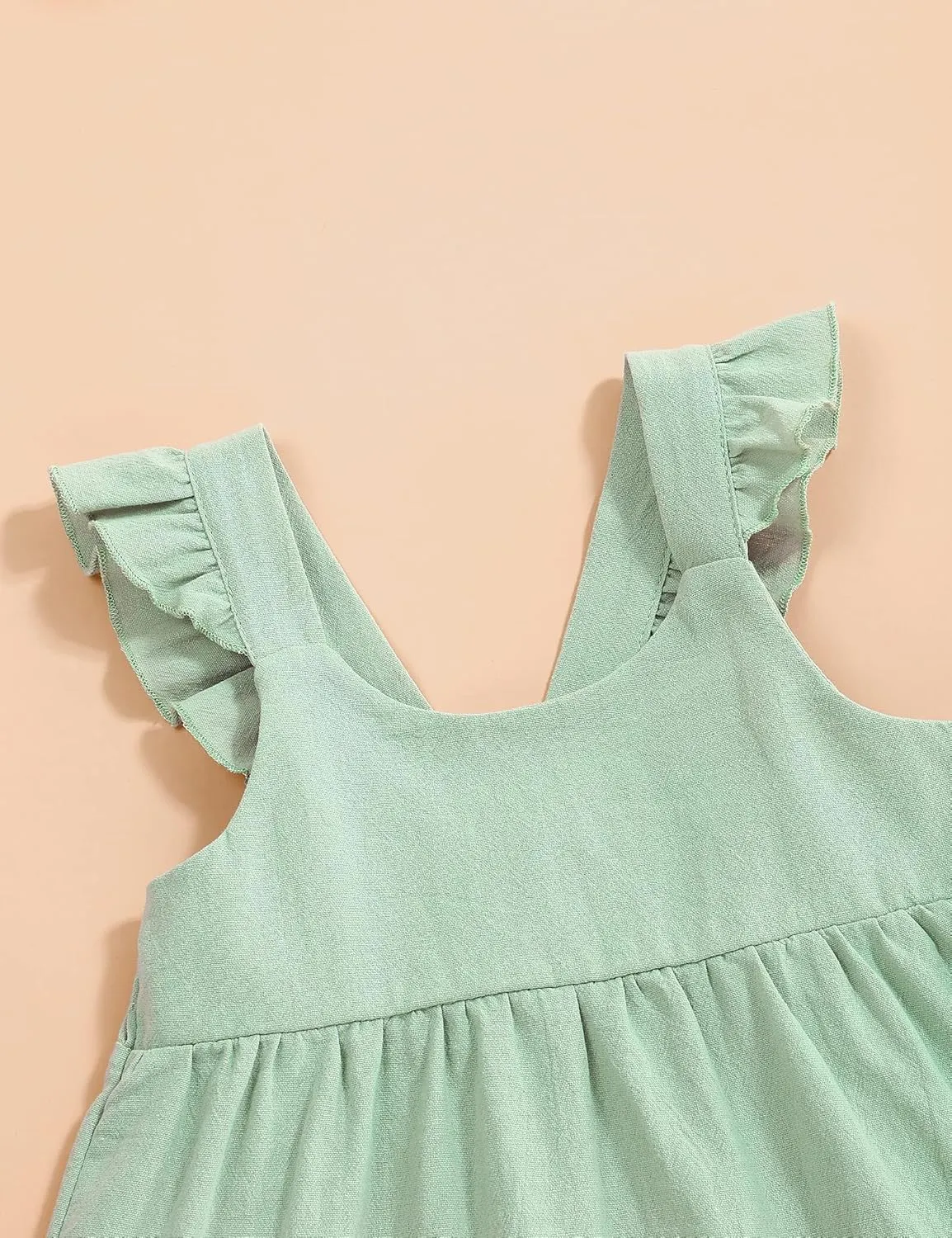 Hipea Toddler Baby Girls' Dresses Outfits Sleeveless Backless Colour Block Dress Kids Casual Beach Dresses