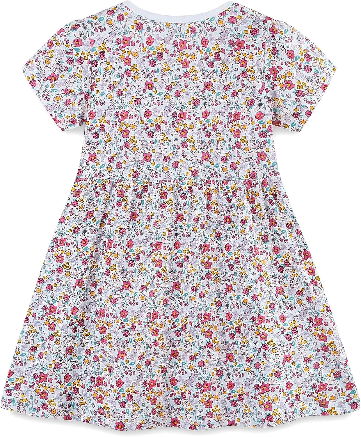 Hongshilian Toddler Girls Cotton Casual Dress Summer Playwear Short Sleeve Shirt Dresses