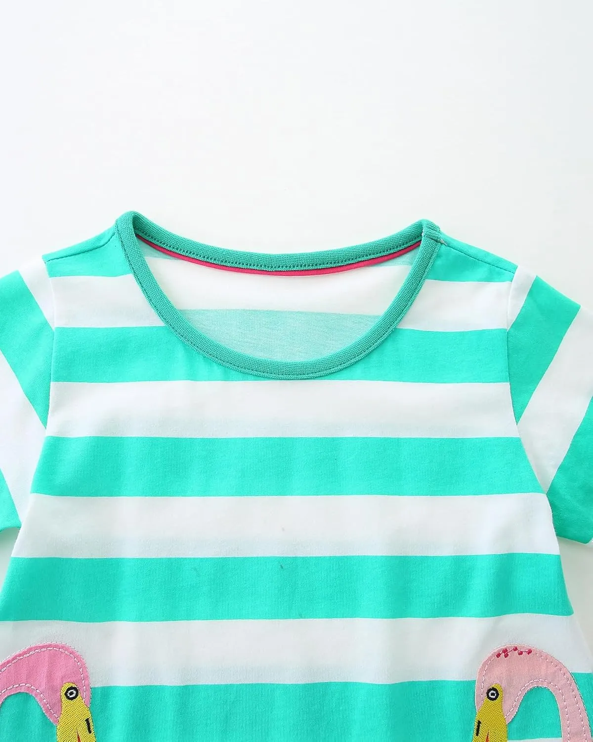 Hongshilian Toddler Girls Cotton Casual Dress Summer Playwear Short Sleeve Shirt Dresses