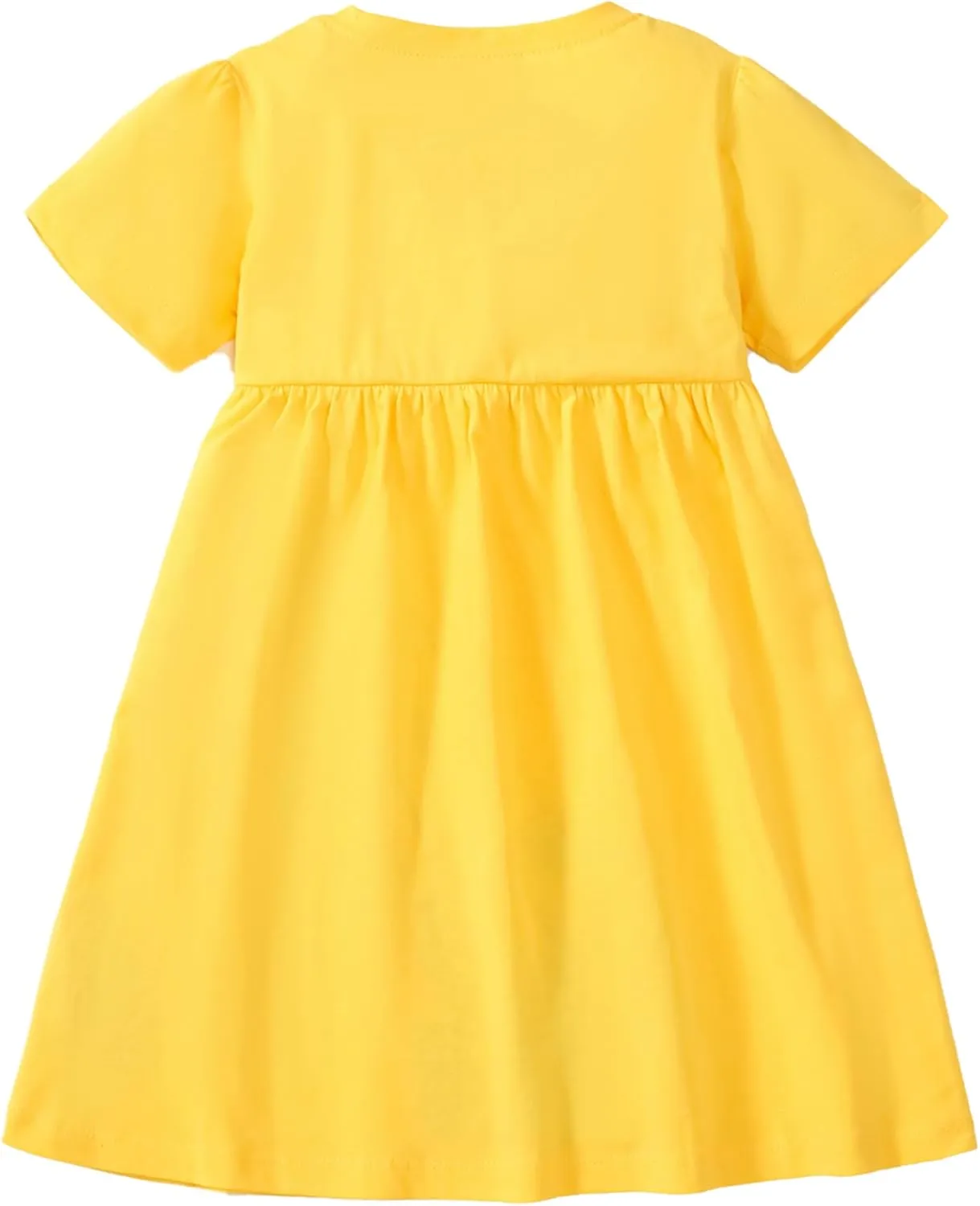 Hongshilian Toddler Girls Cotton Casual Dress Summer Playwear Short Sleeve Shirt Dresses
