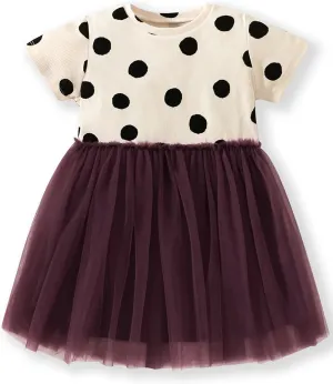 Hongshilian Toddler Girls Cotton Casual Dress Summer Playwear Short Sleeve Shirt Dresses