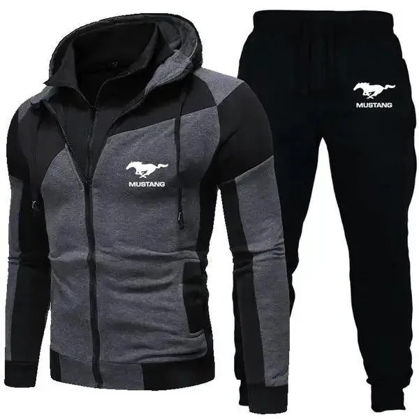 Hoodie Pullover Men Tracksuit Set Sports Wear