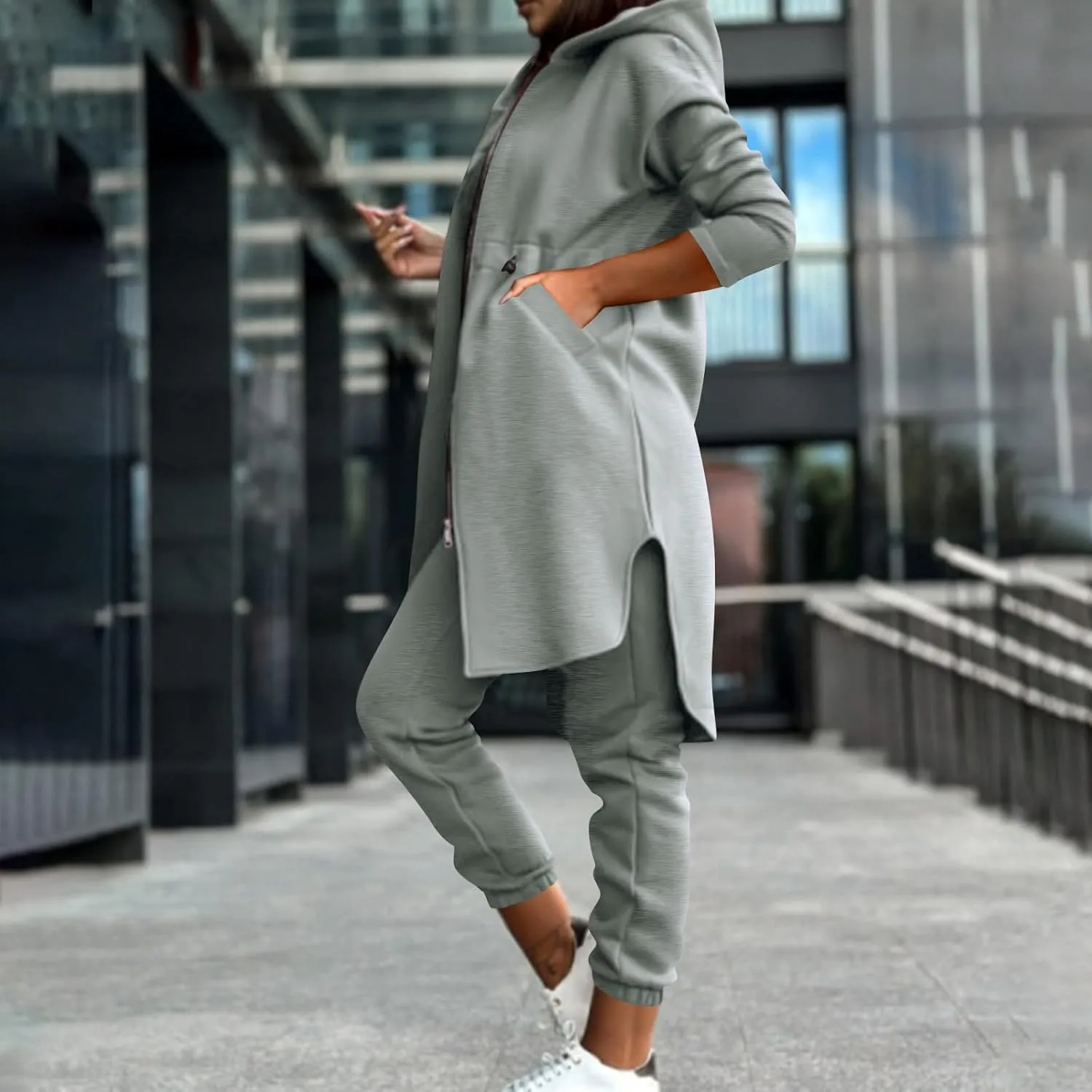 Hvyesh Sweat Set Winter Outfits for Women 2025 Womens Jogger Sets 2 Piece Fleece Lined Sweatpants Set Warm Clothes Two Piece