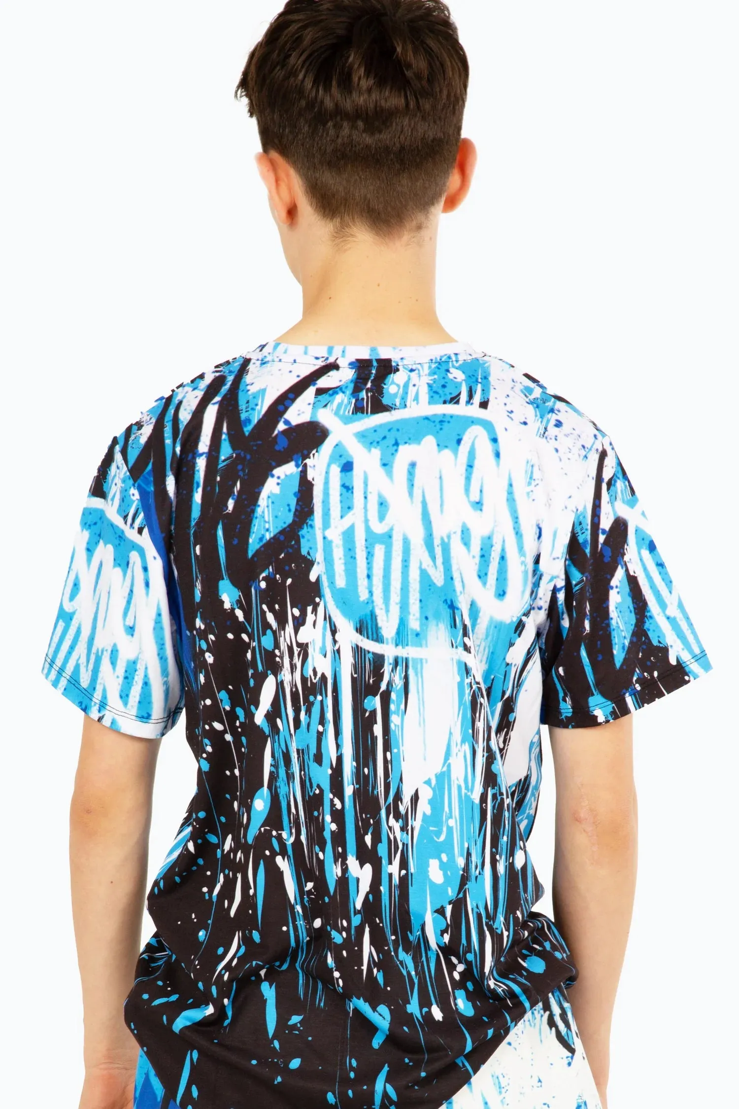 Hype Blue Graffiti Drip T-Shirt Yuao-014