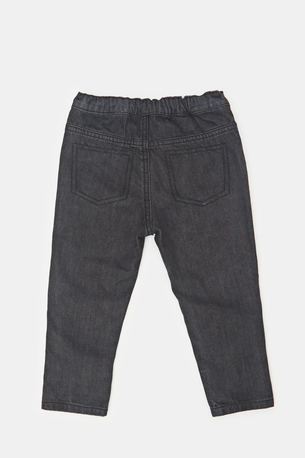 Infant Boys Black Lion Print Slim Fit Jeans