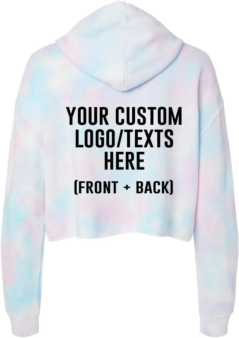 INK STITCH Women Afx64crp Custom Design Printing Front Back Lightweight Cropped Hoodies - Multicolors