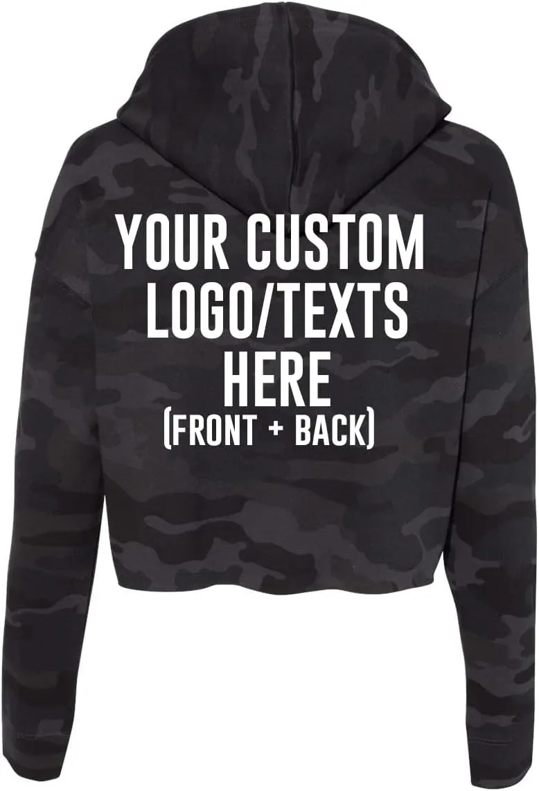 INK STITCH Women Afx64crp Custom Design Printing Front Back Lightweight Cropped Hoodies - Multicolors