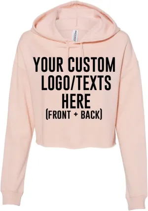 INK STITCH Women Afx64crp Custom Design Printing Front Back Lightweight Cropped Hoodies - Multicolors