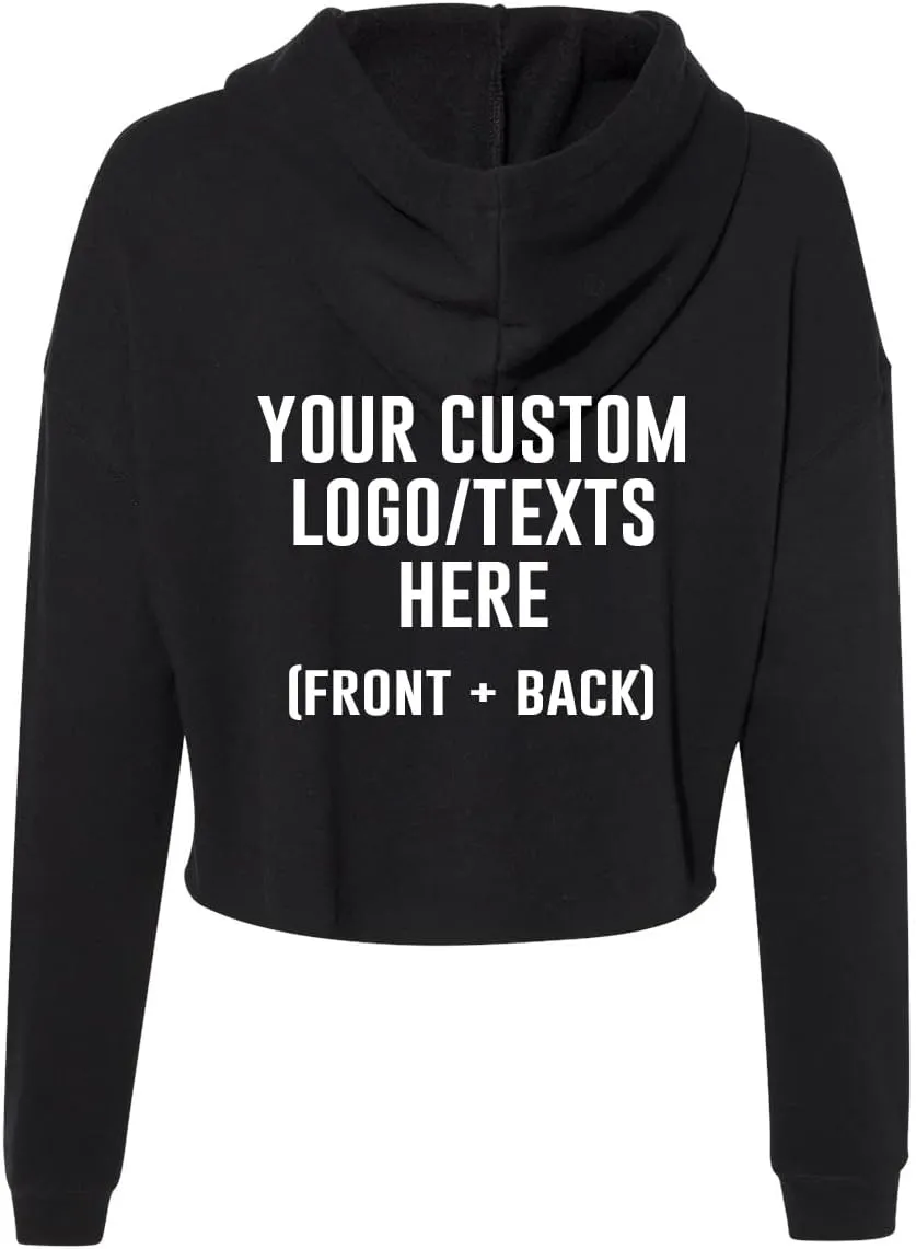INK STITCH Women Afx64crp Custom Design Printing Front Back Lightweight Cropped Hoodies - Multicolors