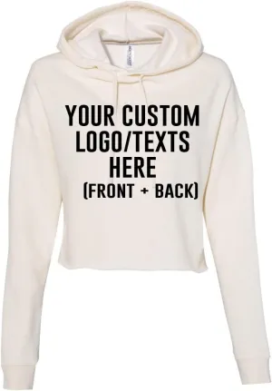 INK STITCH Women Afx64crp Custom Design Printing Front Back Lightweight Cropped Hoodies - Multicolors