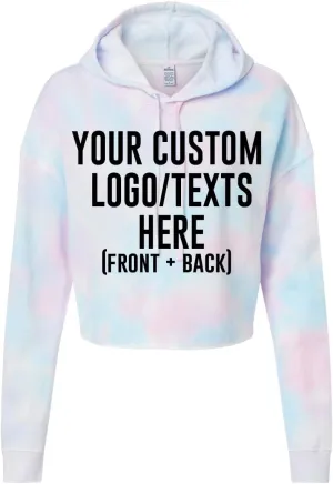 INK STITCH Women Afx64crp Custom Design Printing Front Back Lightweight Cropped Hoodies - Multicolors
