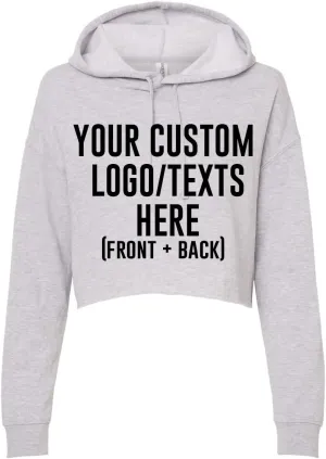 INK STITCH Women Afx64crp Custom Design Printing Front Back Lightweight Cropped Hoodies - Multicolors