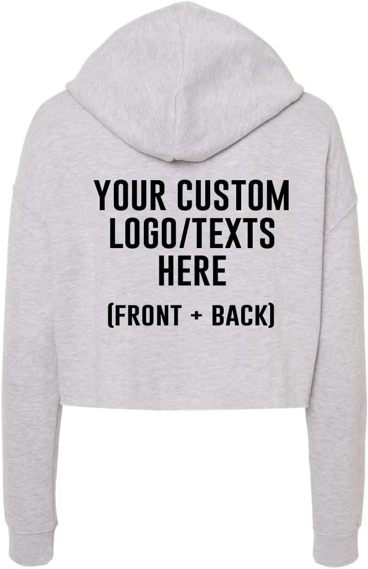 INK STITCH Women Afx64crp Custom Design Printing Front Back Lightweight Cropped Hoodies - Multicolors