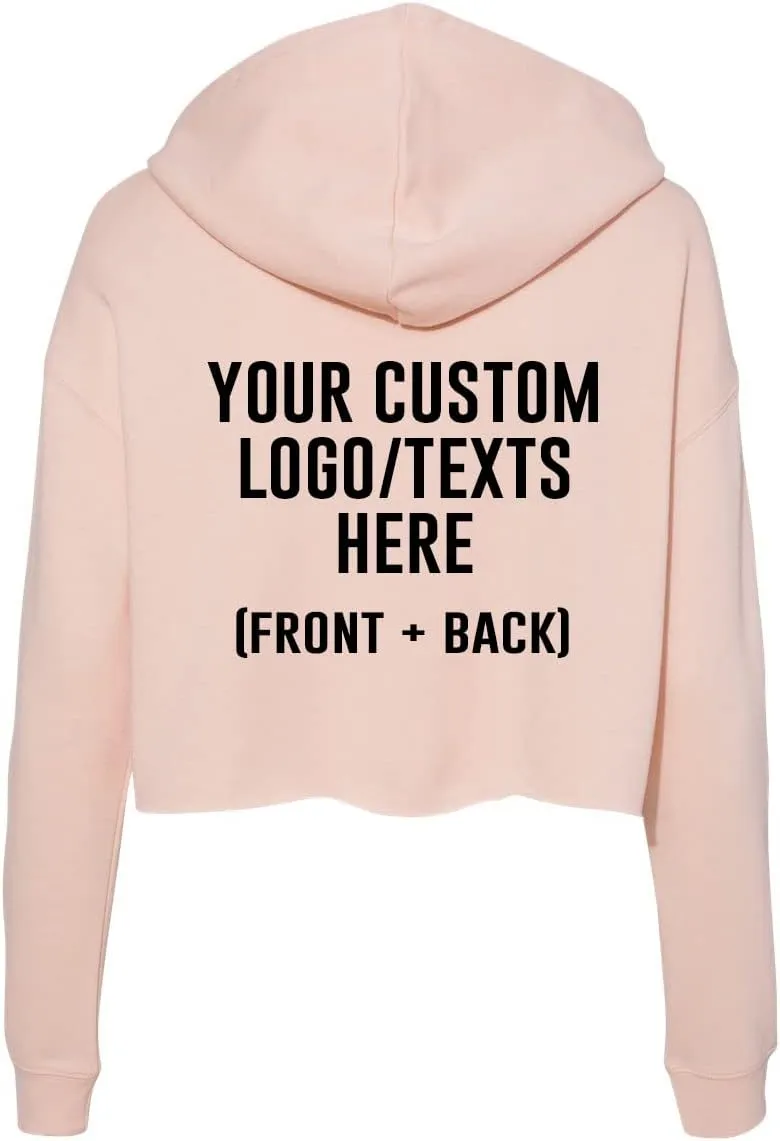 INK STITCH Women Afx64crp Custom Design Printing Front Back Lightweight Cropped Hoodies - Multicolors