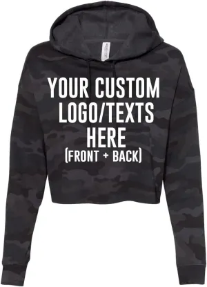 INK STITCH Women Afx64crp Custom Design Printing Front Back Lightweight Cropped Hoodies - Multicolors