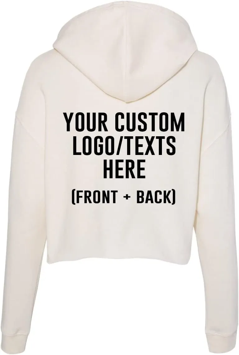 INK STITCH Women Afx64crp Custom Design Printing Front Back Lightweight Cropped Hoodies - Multicolors