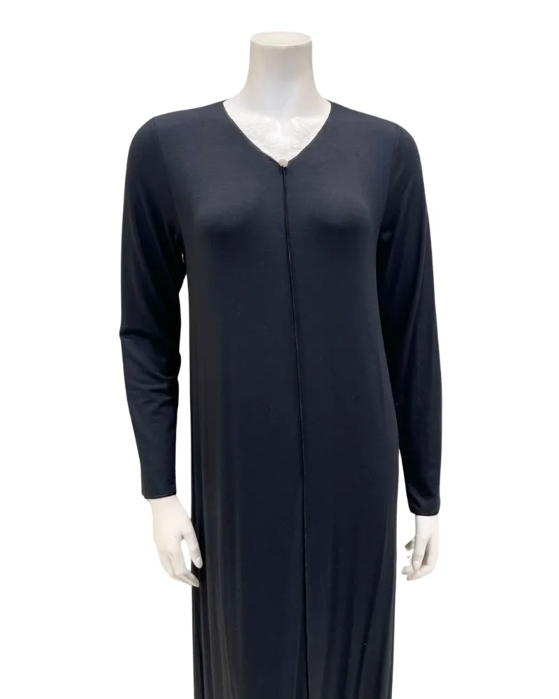 Iora Lingerie Black Lace V Neck Pull On Modal Nightgown