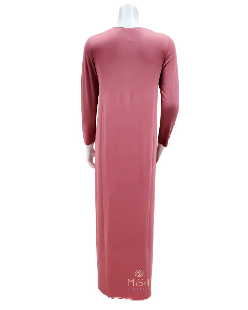 Iora Lingerie Rose Lace Scallop Neck Button Down Modal Nightgown
