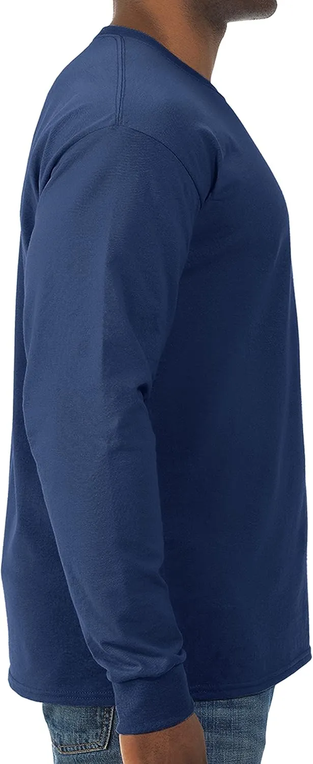 Jerzees Men's Dri-Power Cotton Blend Long Sleeve Tees, Moisture Wicking, Odor Protection, UPF 30 , Sizes S-3x