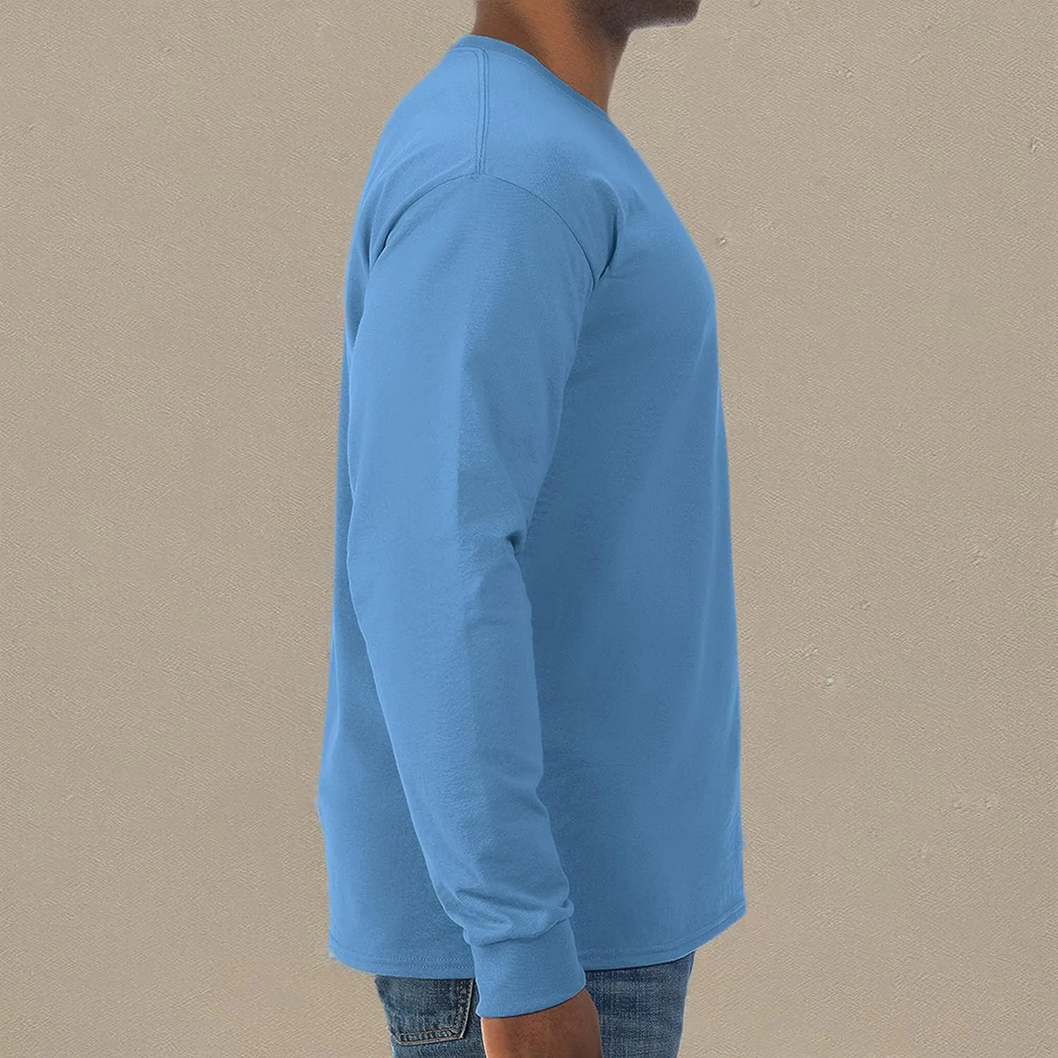 Jerzees Men's Dri-Power Cotton Blend Long Sleeve Tees, Moisture Wicking, Odor Protection, UPF 30 , Sizes S-3x