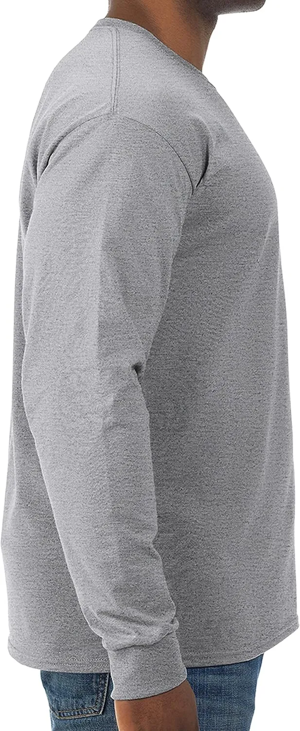 Jerzees Men's Dri-Power Cotton Blend Long Sleeve Tees, Moisture Wicking, Odor Protection, UPF 30 , Sizes S-3x