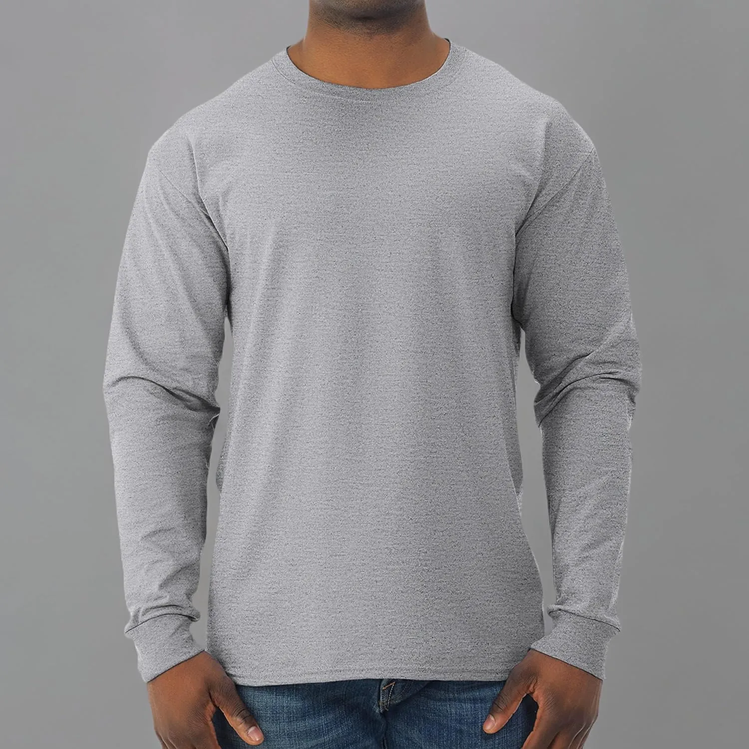 Jerzees Men's Dri-Power Cotton Blend Long Sleeve Tees, Moisture Wicking, Odor Protection, UPF 30 , Sizes S-3x