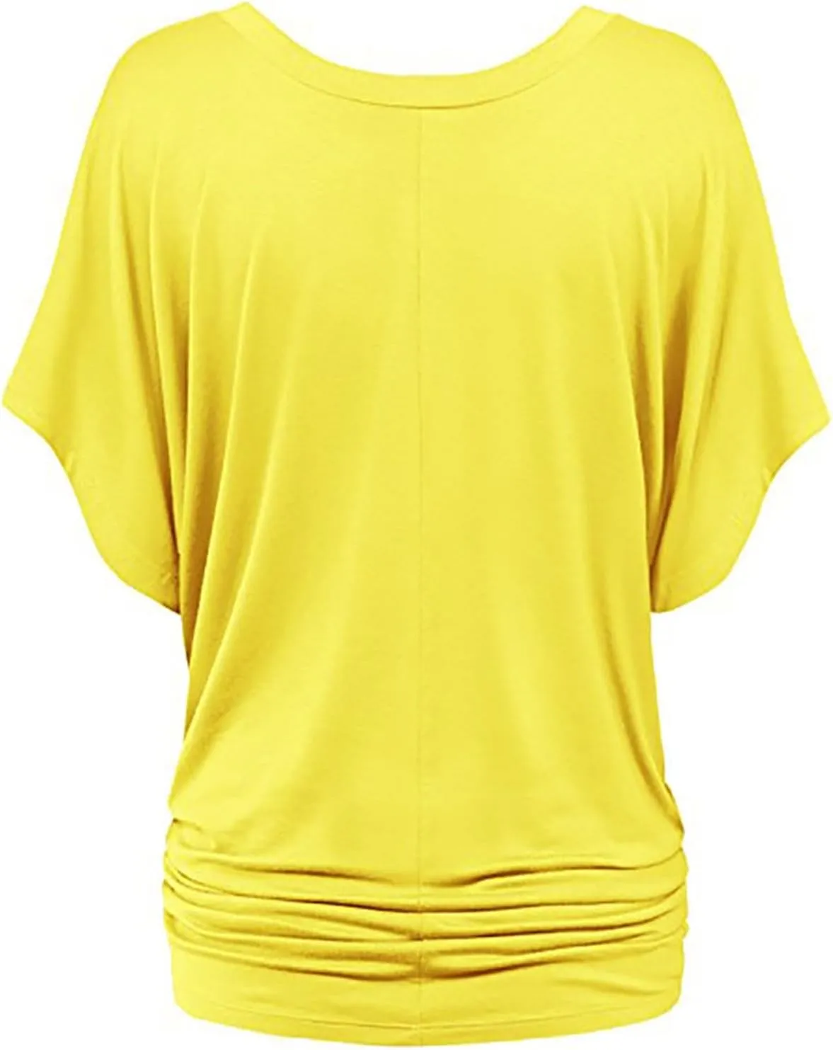 JOAU Women's V Neck Short Sleeve Batwing Dolman Top Blouses Summer Loose Casual Soft Comfy Ruched Shirts Plus Size