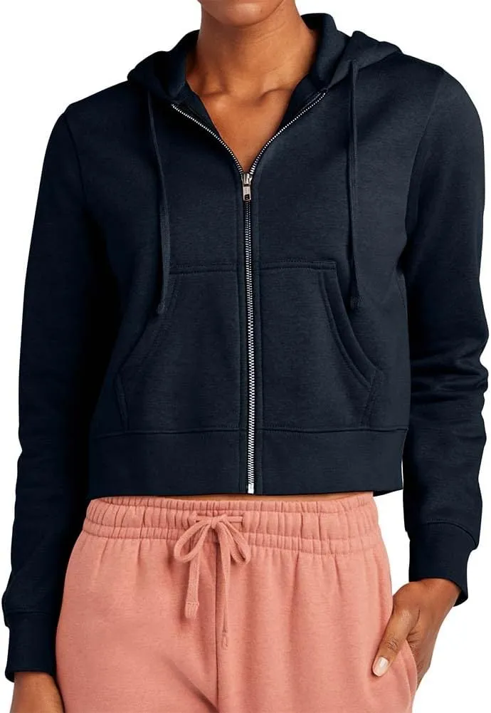 Joe's USA Ladies Fleece Full-Zip Cropped Hoodies in XS-4XL