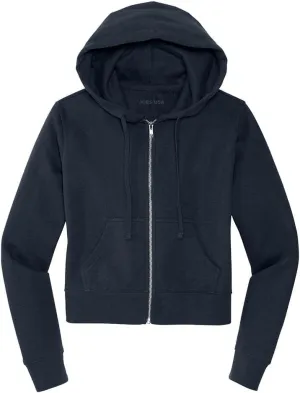 Joe's USA Ladies Fleece Full-Zip Cropped Hoodies in XS-4XL