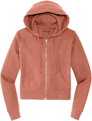 Joe's USA Ladies Fleece Full-Zip Cropped Hoodies in XS-4XL