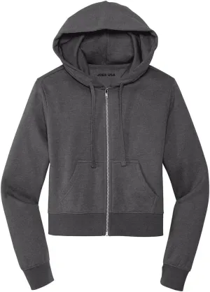 Joe's USA Ladies Fleece Full-Zip Cropped Hoodies in XS-4XL
