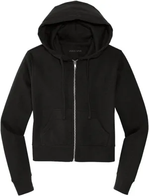 Joe's USA Ladies Fleece Full-Zip Cropped Hoodies in XS-4XL