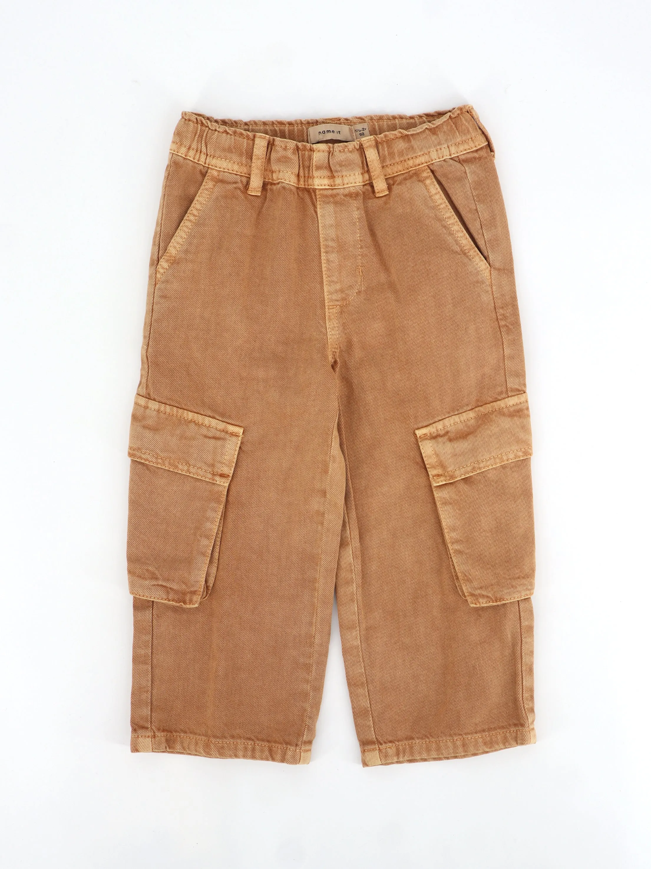 Kids Boy's Plain Cargo Pants,Brown