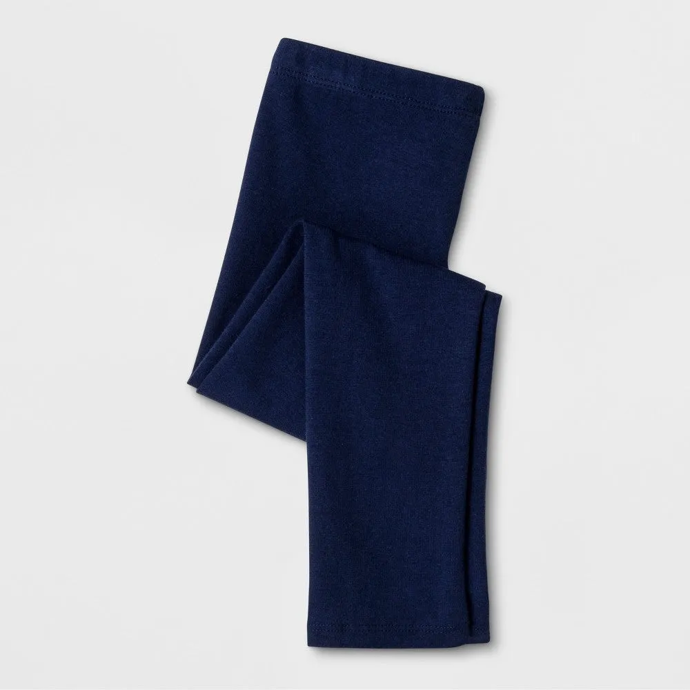 Kid's Girl Plain Solid Legging,Navy