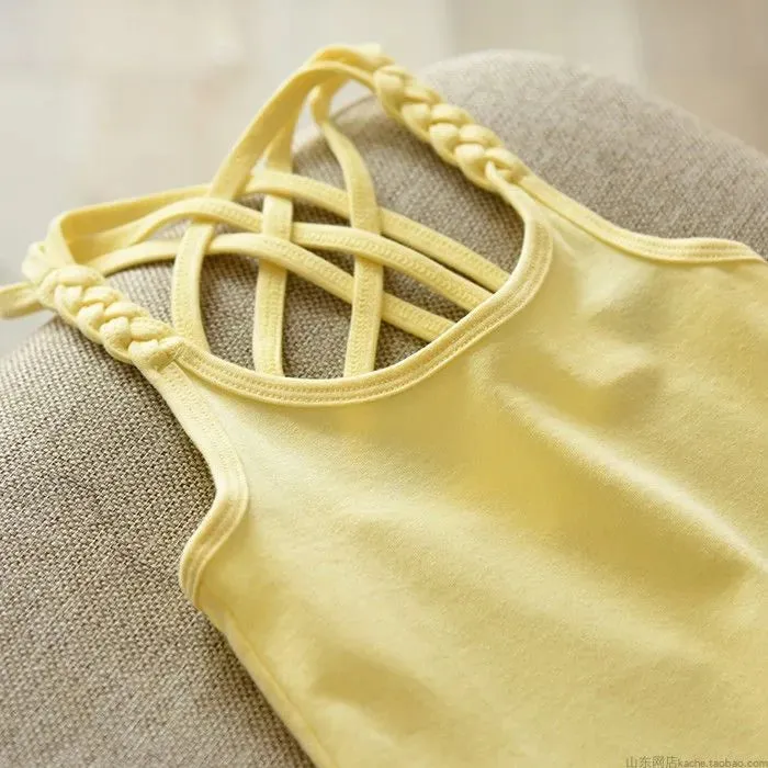 Kids Girls Cotton Camisole Knitted Tank Tops
