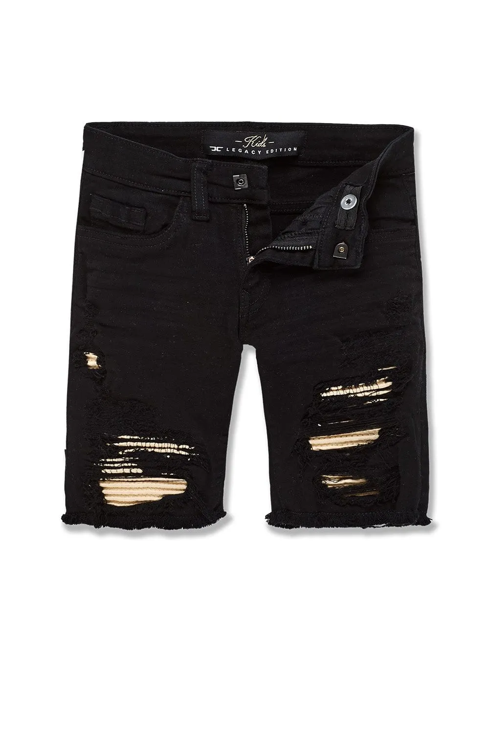 Kids Siena Denim Shorts (Black Khaki)